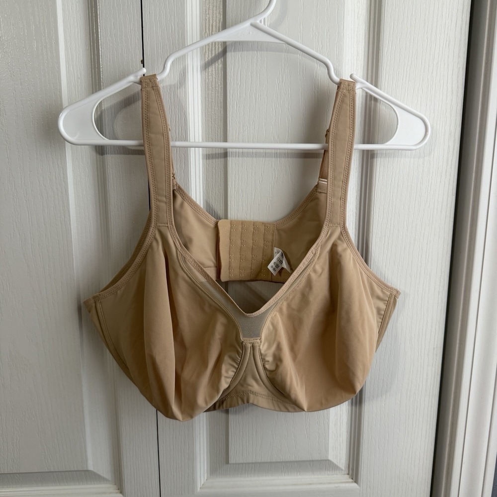 HSIA Underwired Full Coverage Beige Bra Women's Size 42D Travel Casual